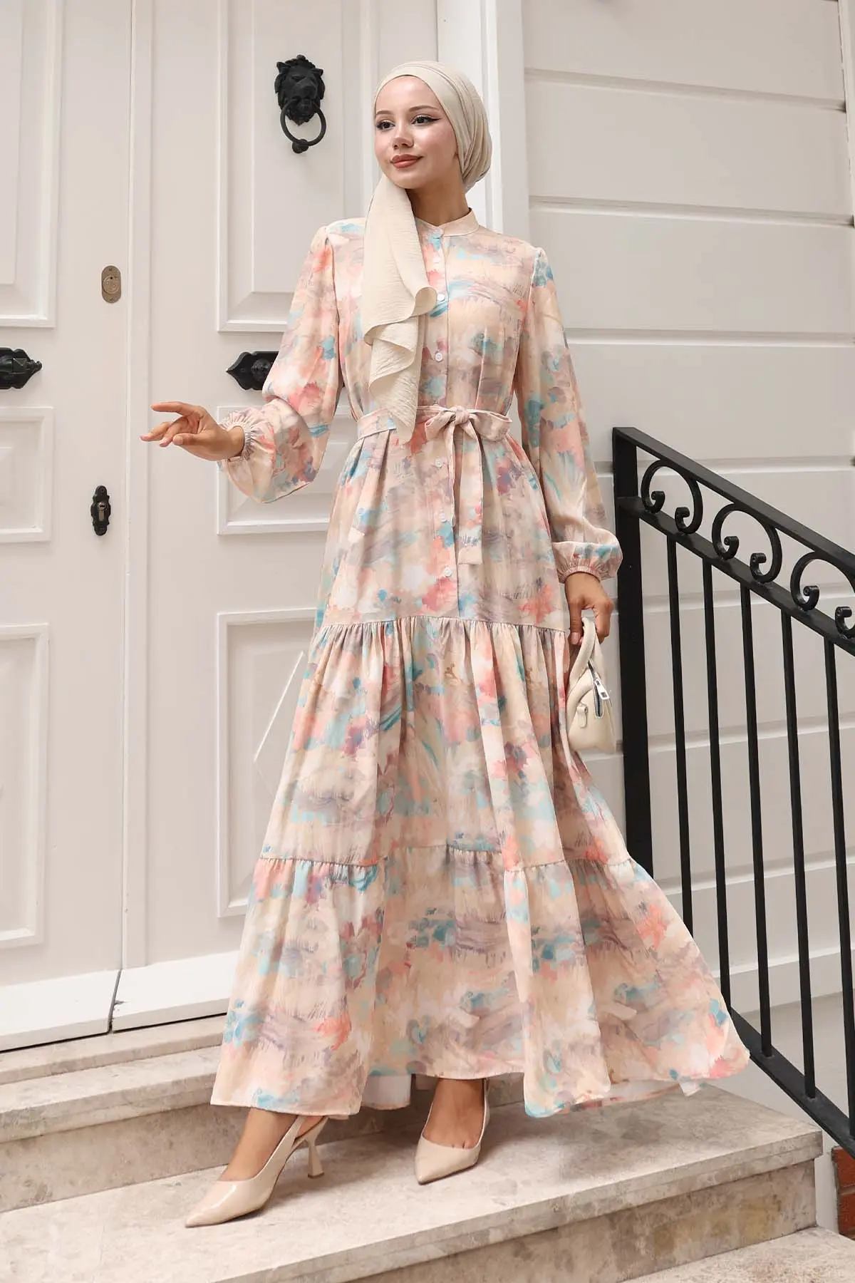 Patterned Hijab Dress-detail