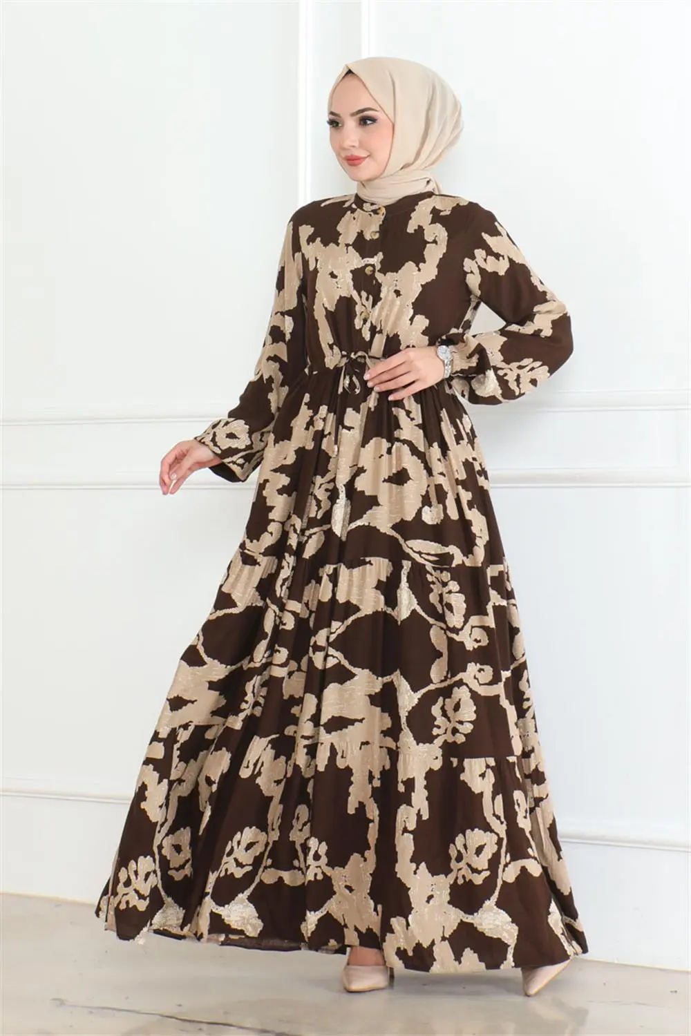 Patterned Hijab Dress-detail