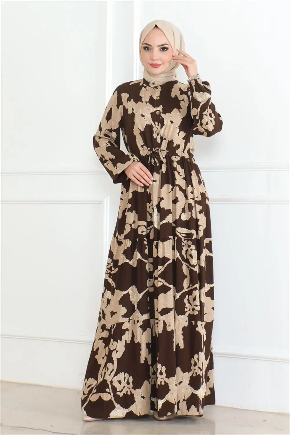 Patterned Hijab Dress-detail