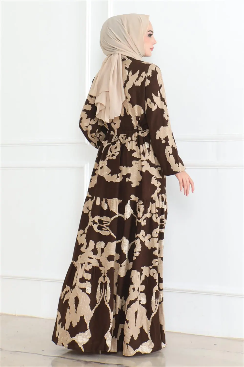 Patterned Hijab Dress-detail
