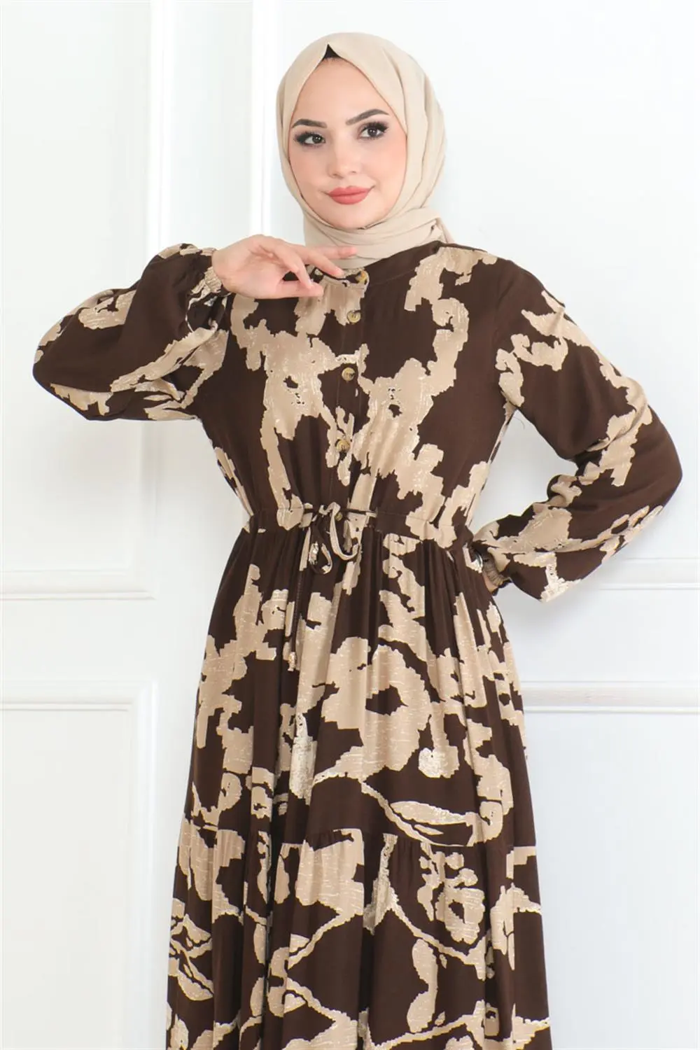 Patterned Hijab Dress-detail