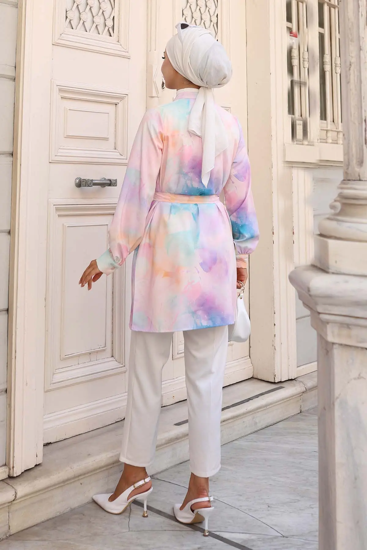 Desenli Tesettür Gömlek-detail