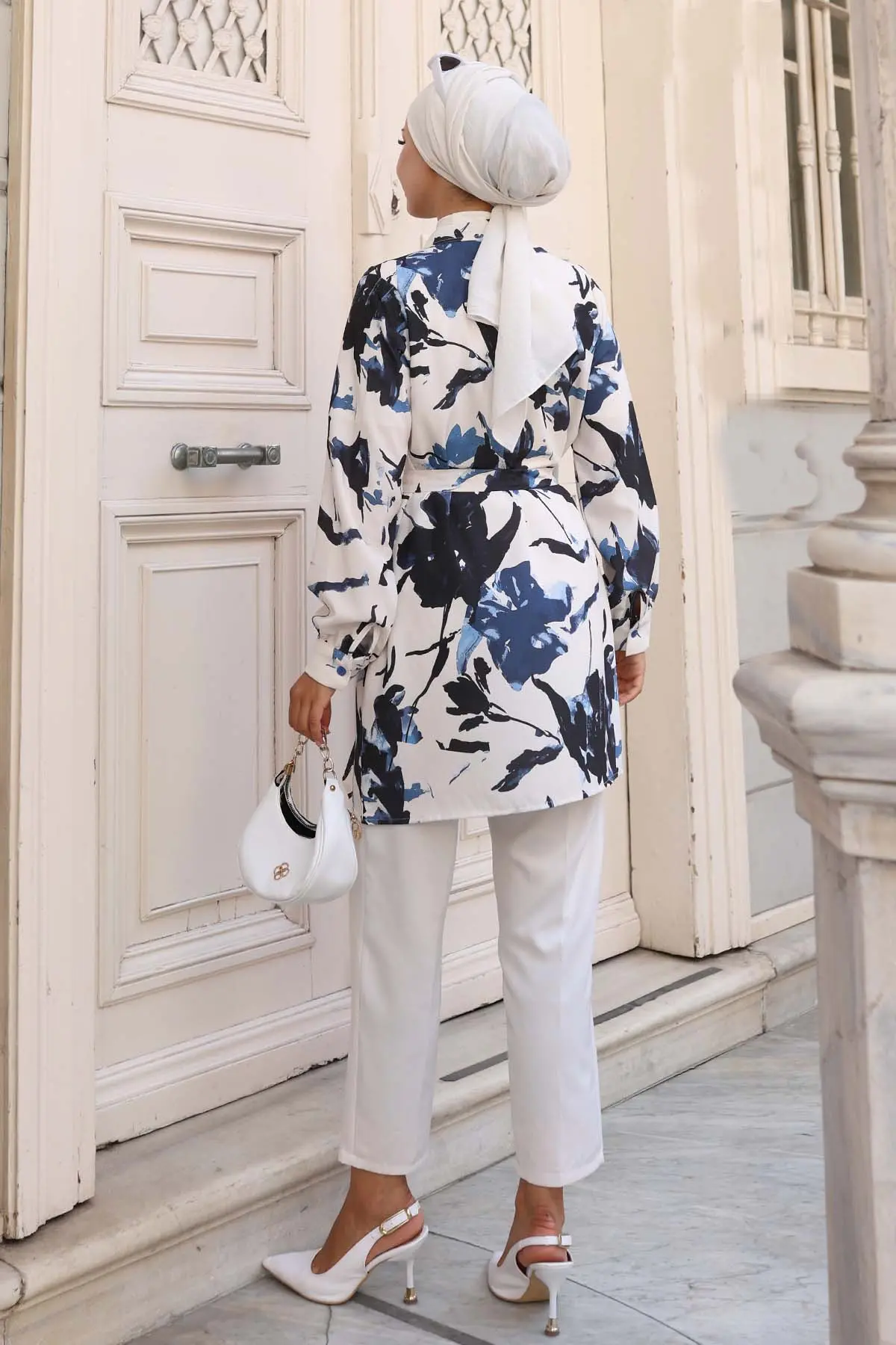 Desenli Tesettür Gömlek-detail