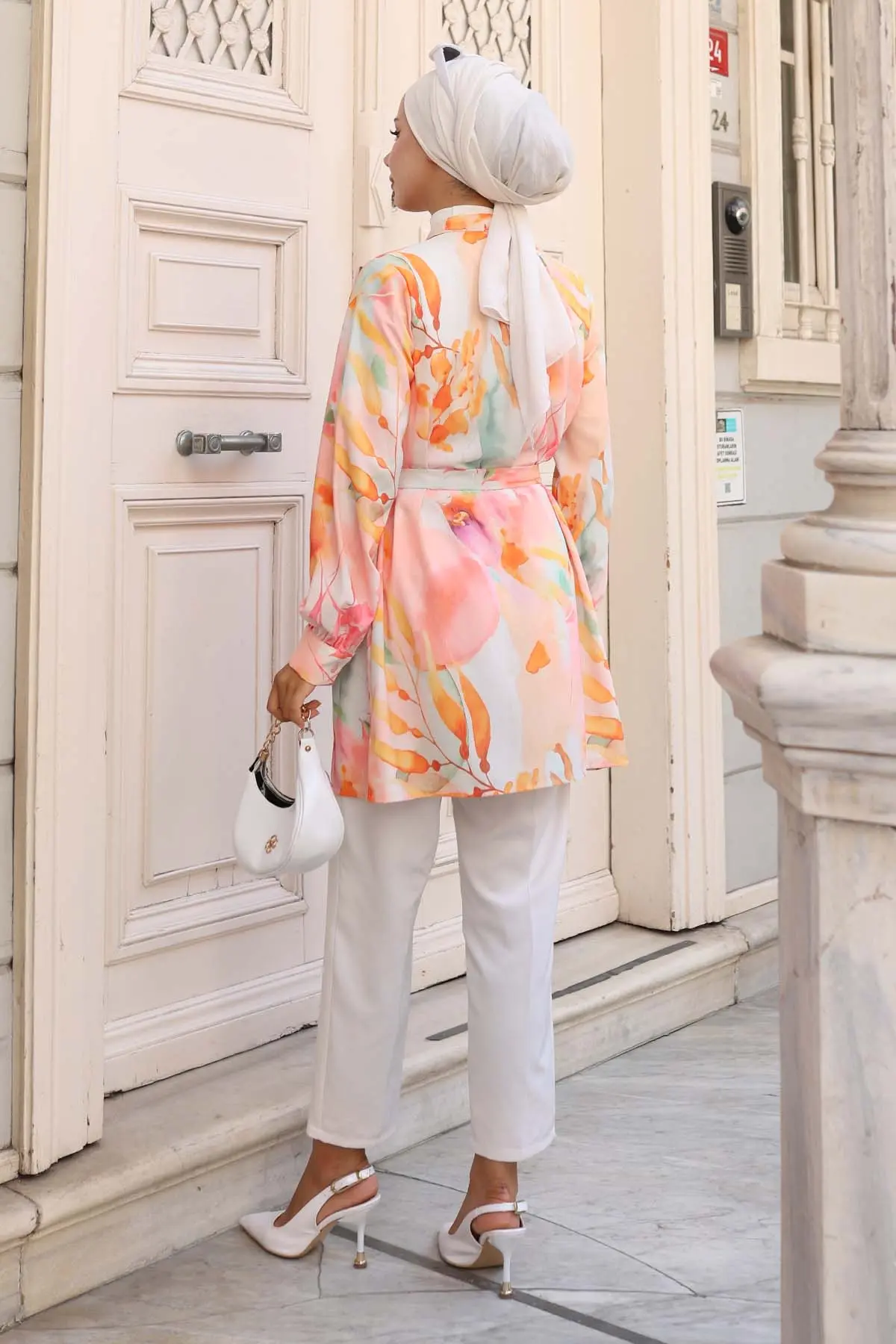 Desenli Tesettür Gömlek-detail