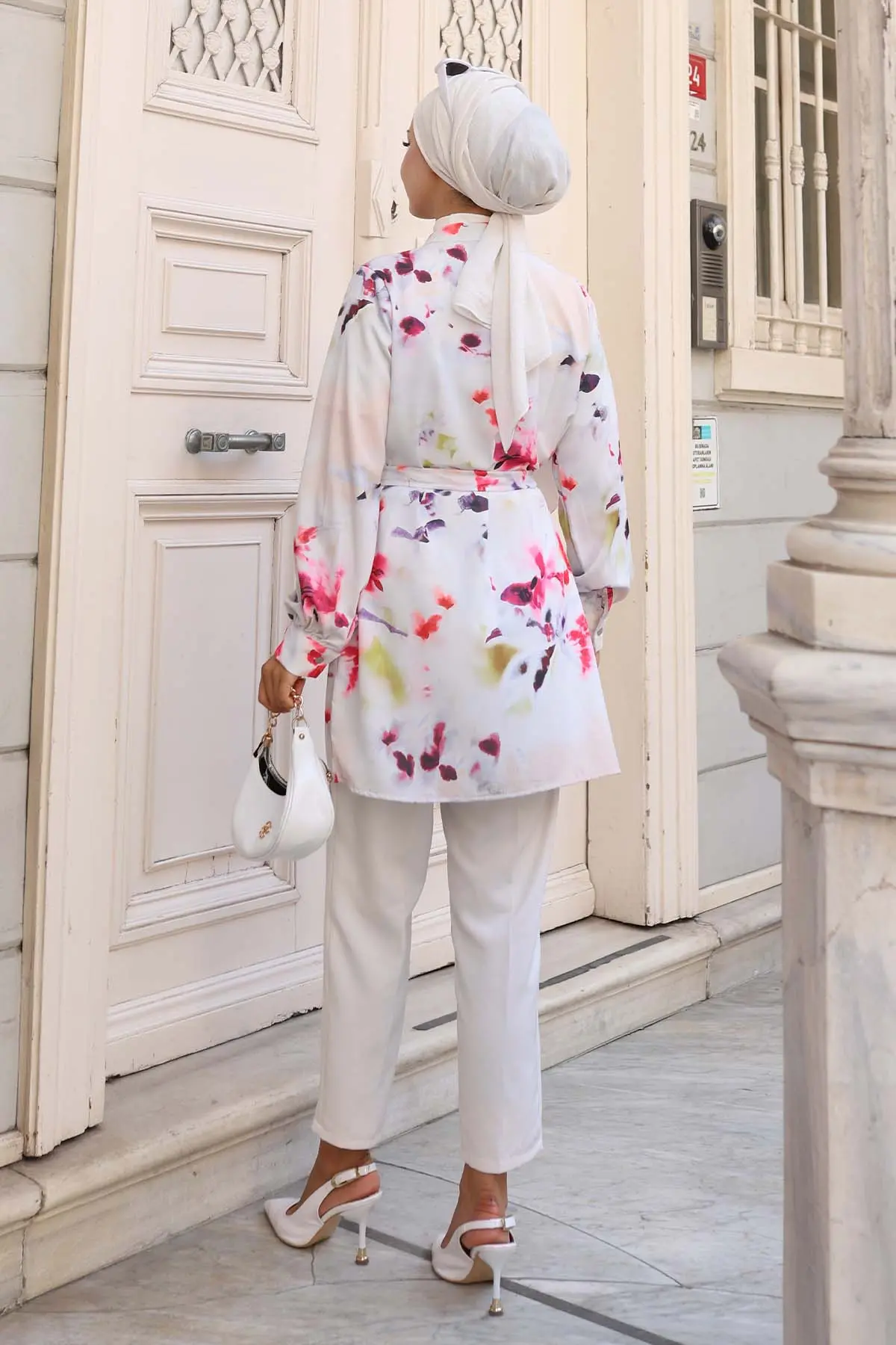 Desenli Tesettür Gömlek-detail