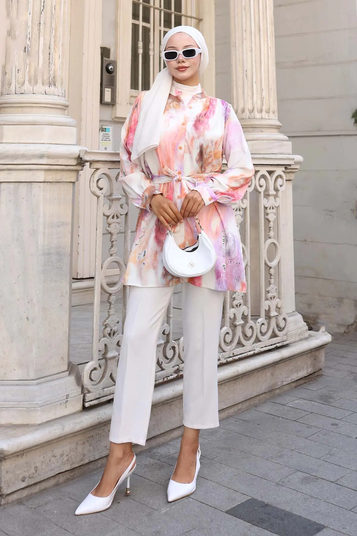 Desenli Tesettür Gömlek-detail