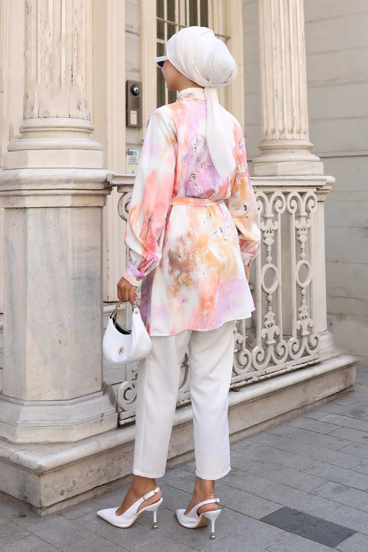 Desenli Tesettür Gömlek-detail