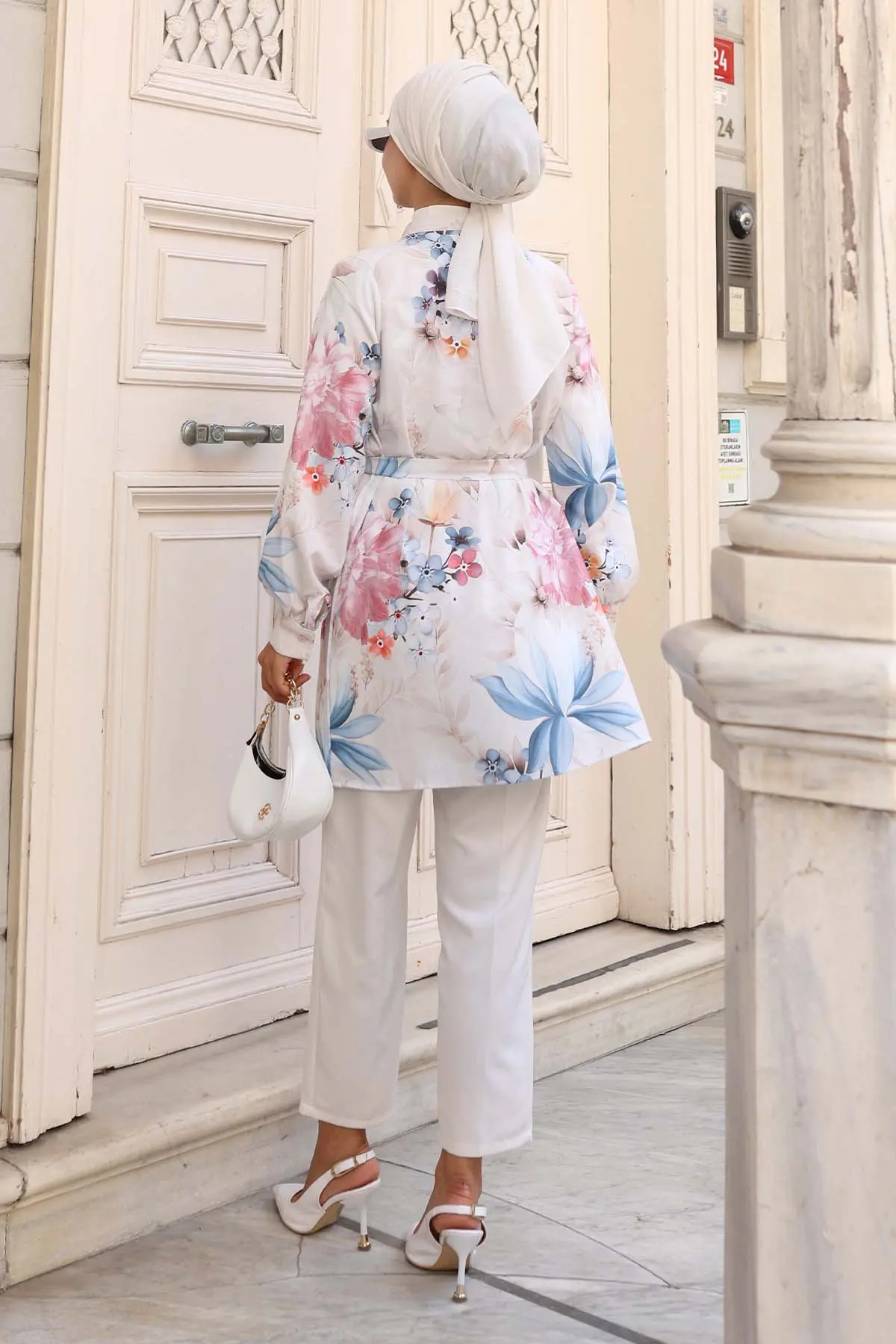 Desenli Tesettür Gömlek-detail