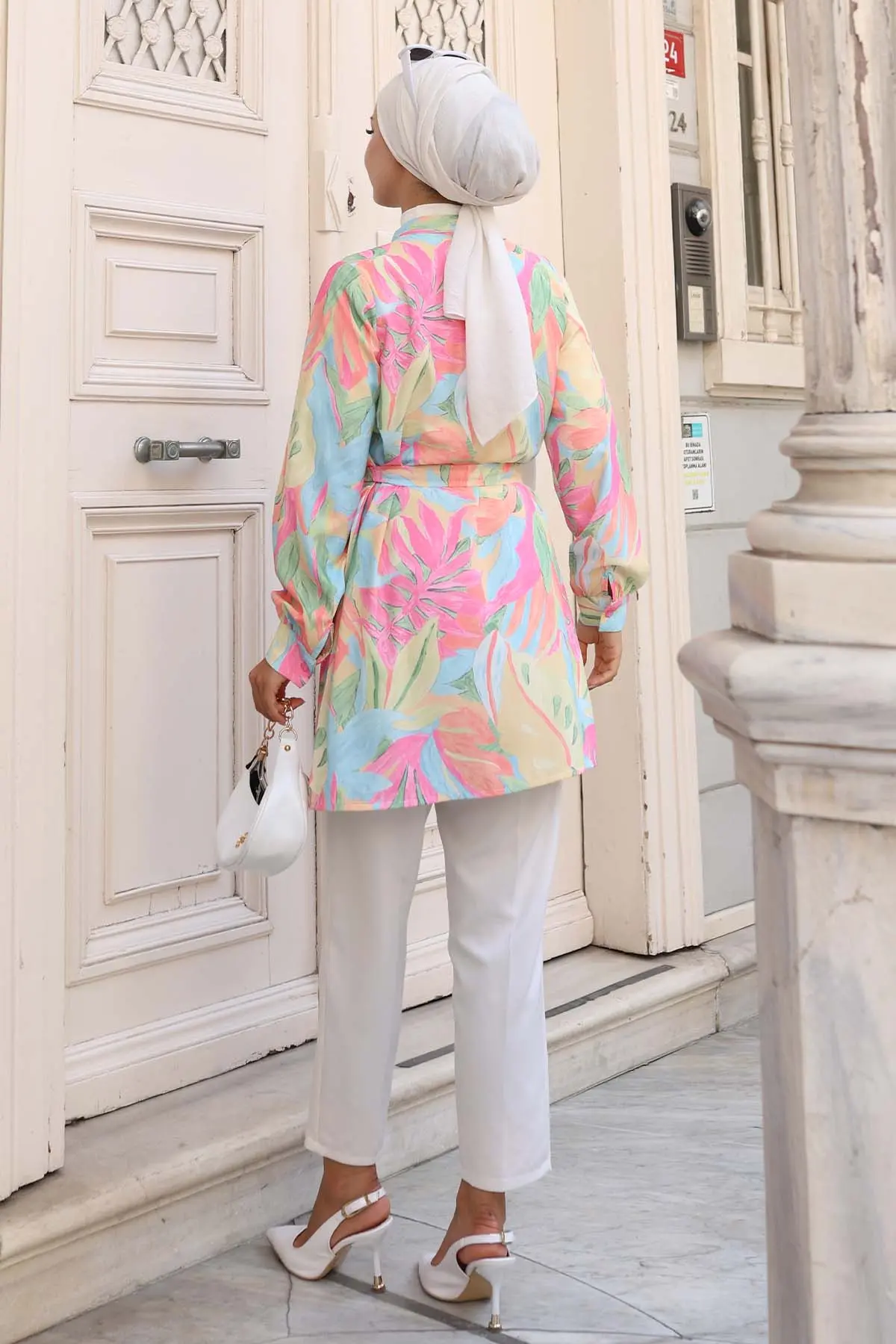 Desenli Tesettür Gömlek-detail