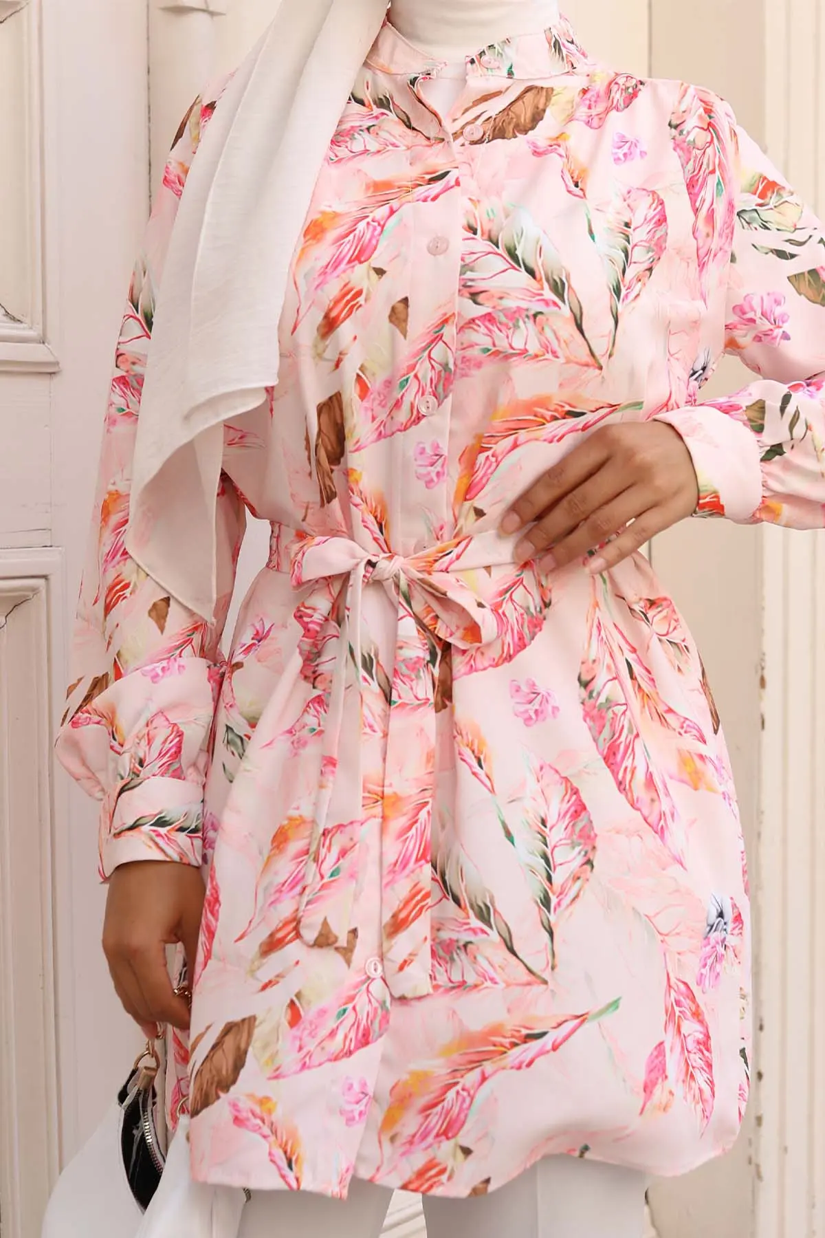 Desenli Tesettür Gömlek-detail