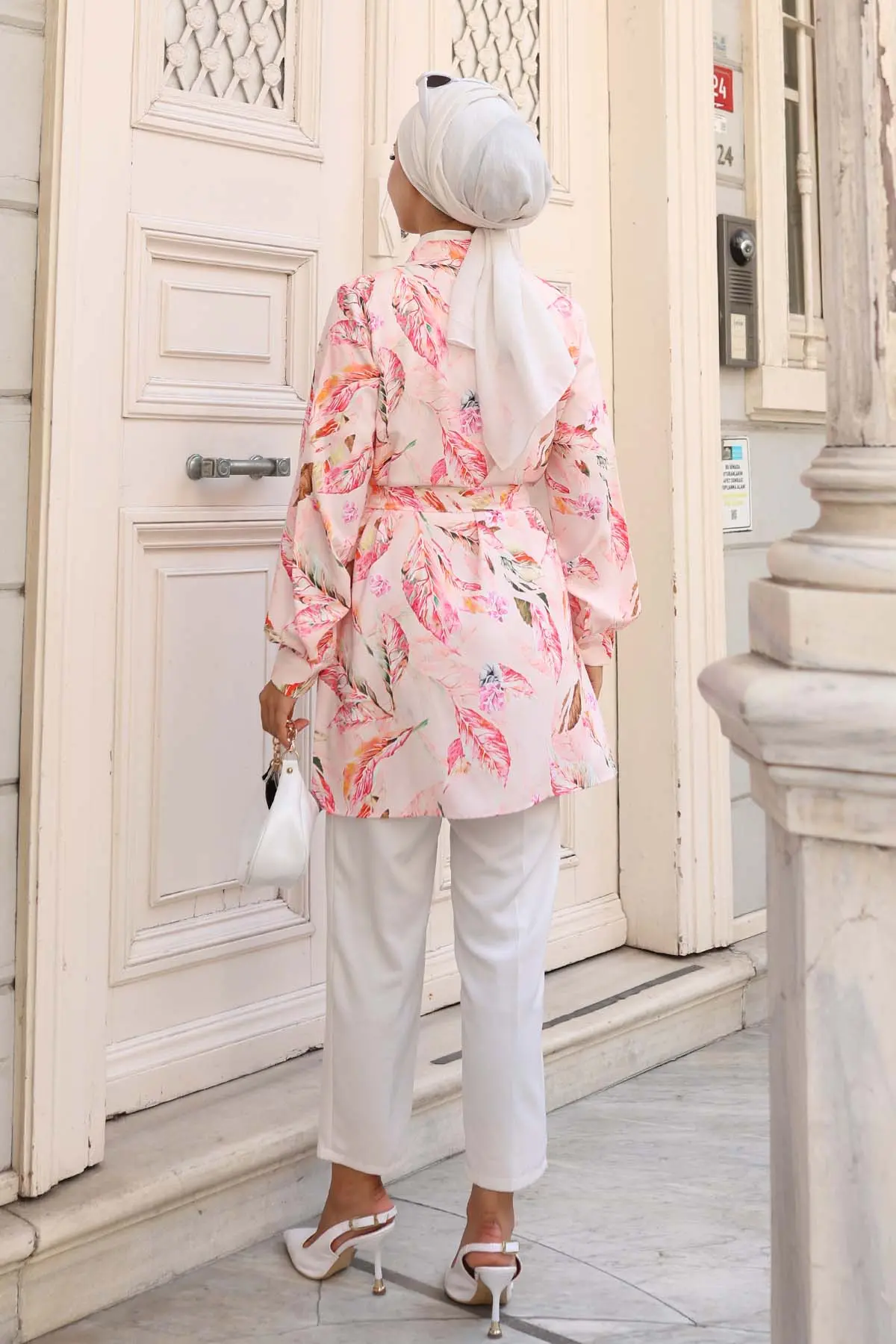 Desenli Tesettür Gömlek-detail