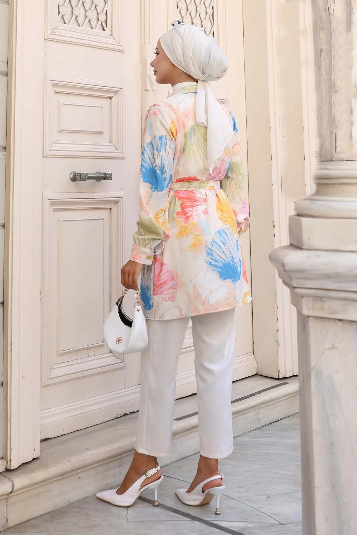 Desenli Tesettür Gömlek-detail