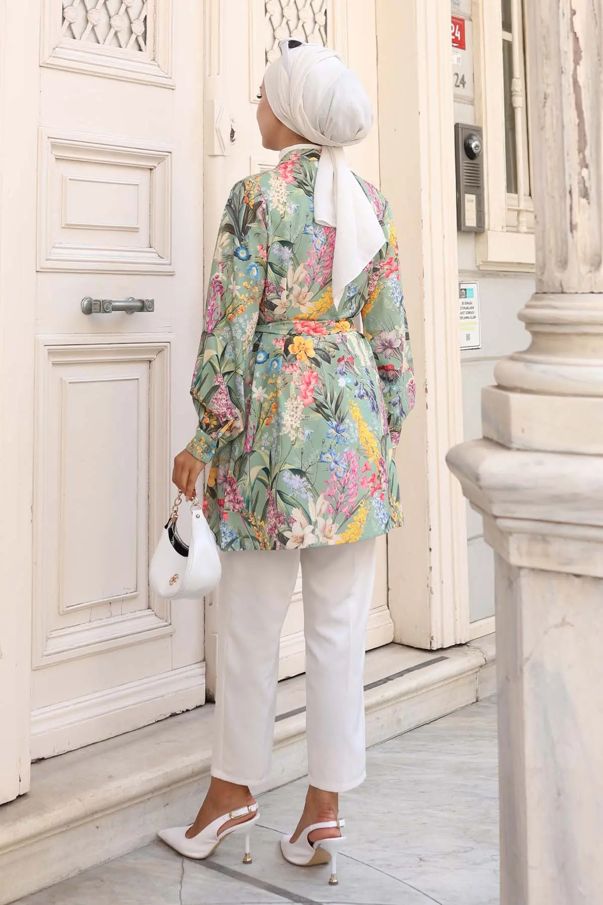 Desenli Tesettür Gömlek-detail