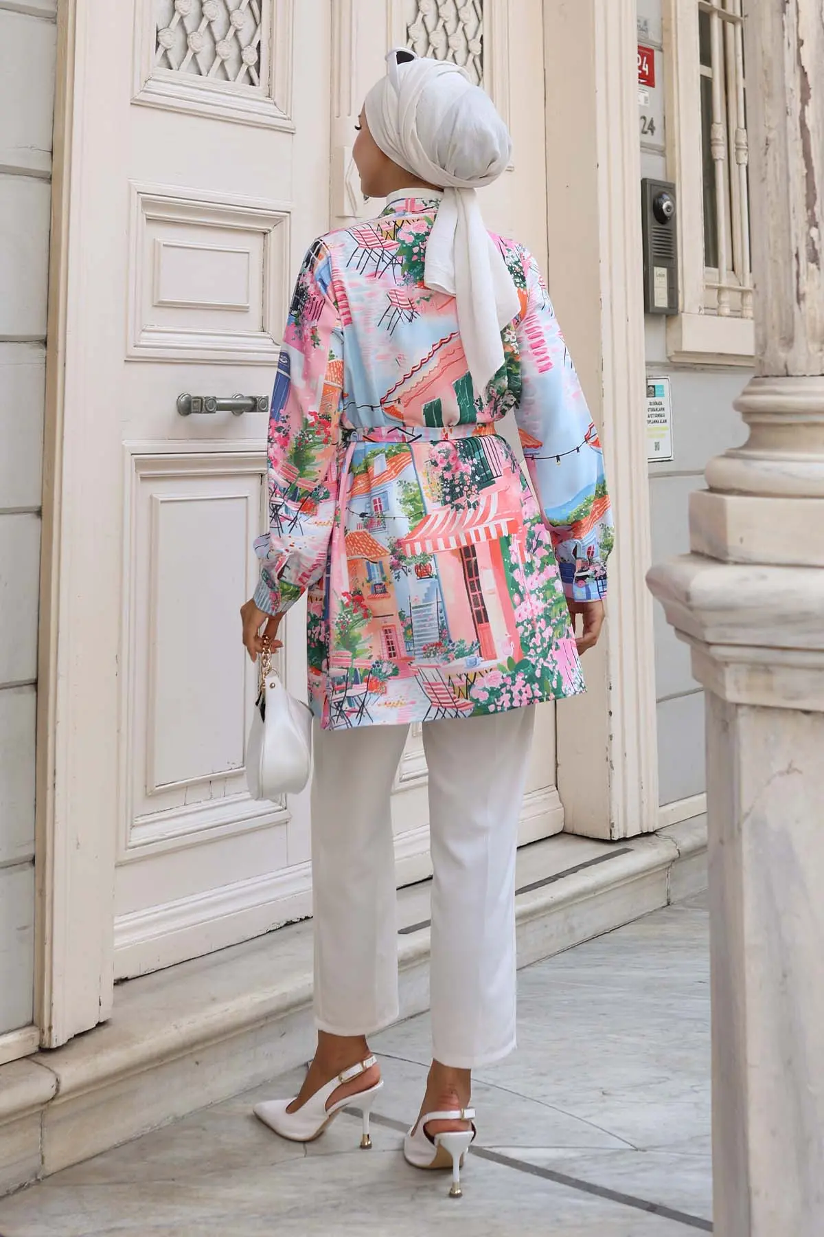 Desenli Tesettür Gömlek-detail