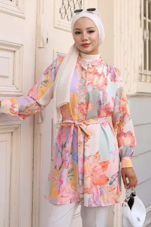 Desenli Tesettür Gömlek