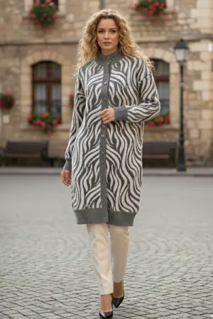 Patterned Hijab Cardigan