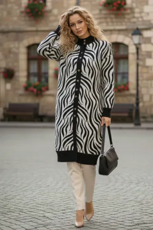 Patterned Hijab Cardigan