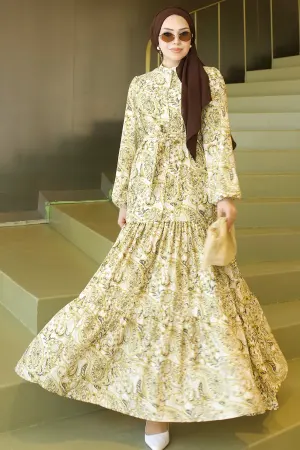 Desenli Tesettür Jessica Elbise