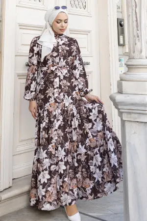 Desenli Tesettür Jessica Elbise