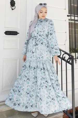 Desenli Tesettür Jessica Elbise