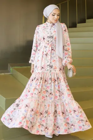 Desenli Tesettür Jessica Elbise