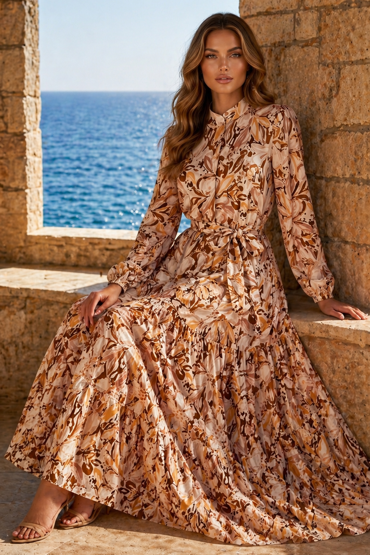 Desenli Tesettür Jessica Elbise