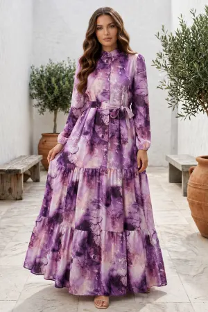 Desenli Tesettür Jessica Elbise