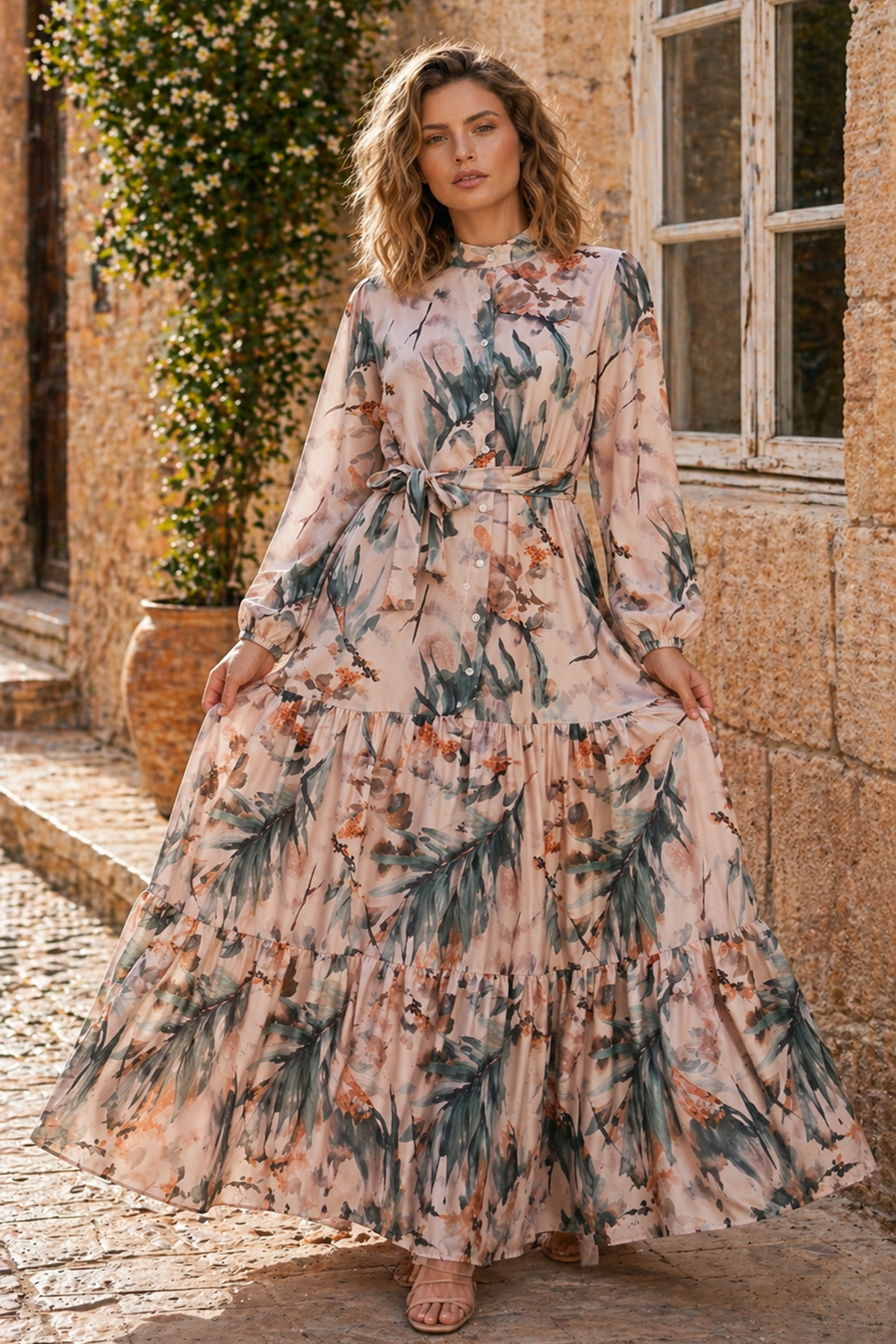 Desenli Tesettür Jessica Elbise