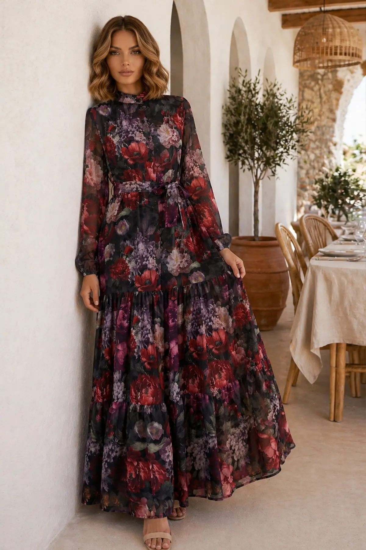 Patterned Hijab Jessica Dress-detail