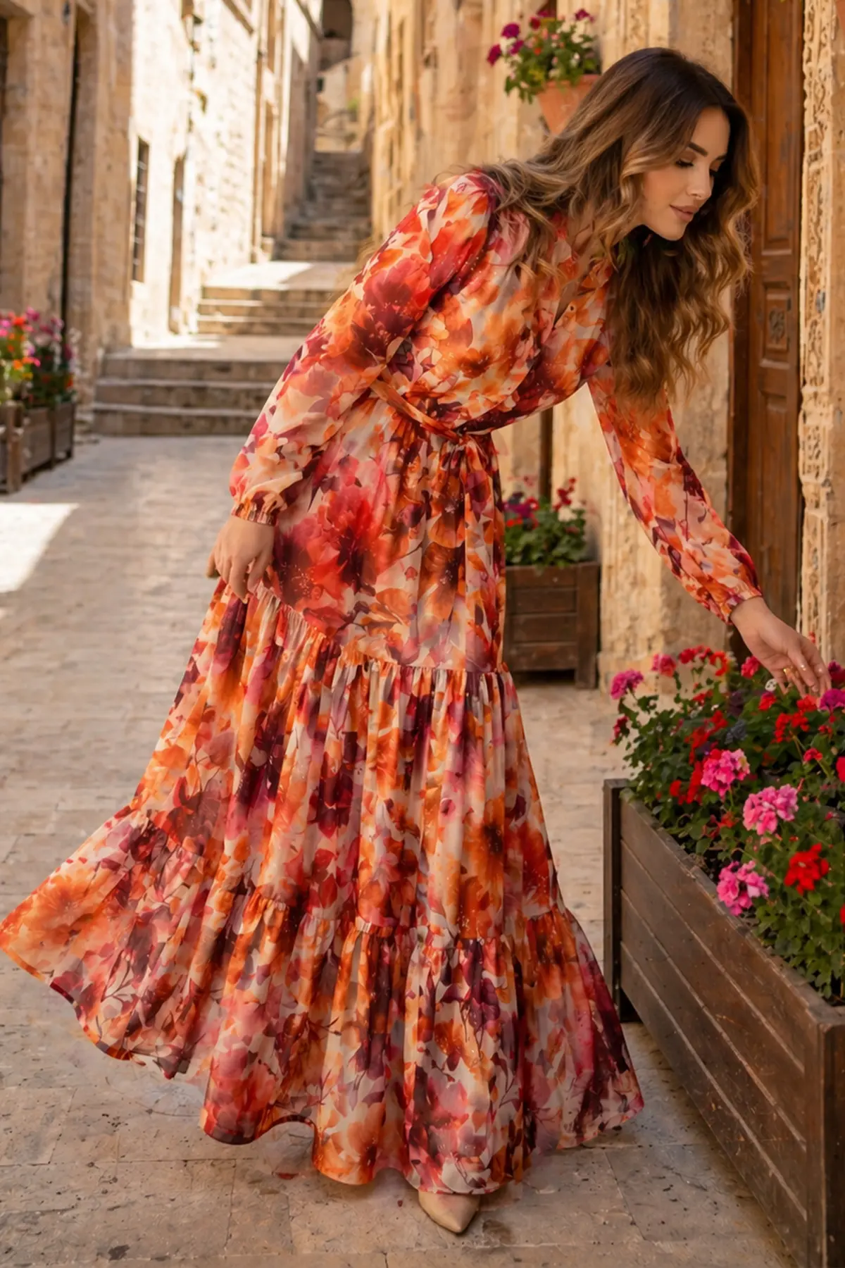 Patterned Hijab Jessica Dress-detail