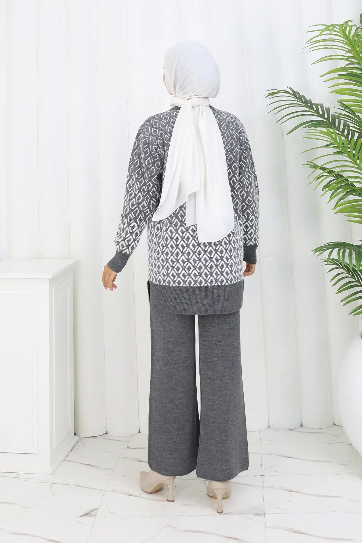 Desenli Triko Hırka Takım-detail