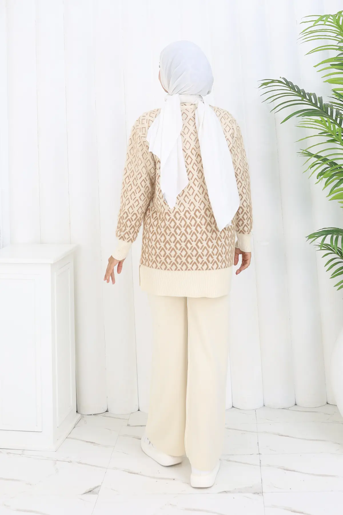 Desenli Triko Hırka Takım-detail