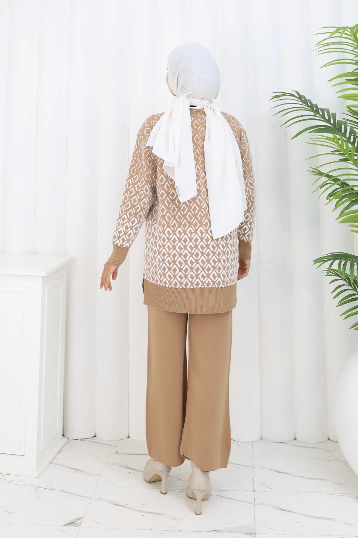 Desenli Triko Hırka Takım-detail