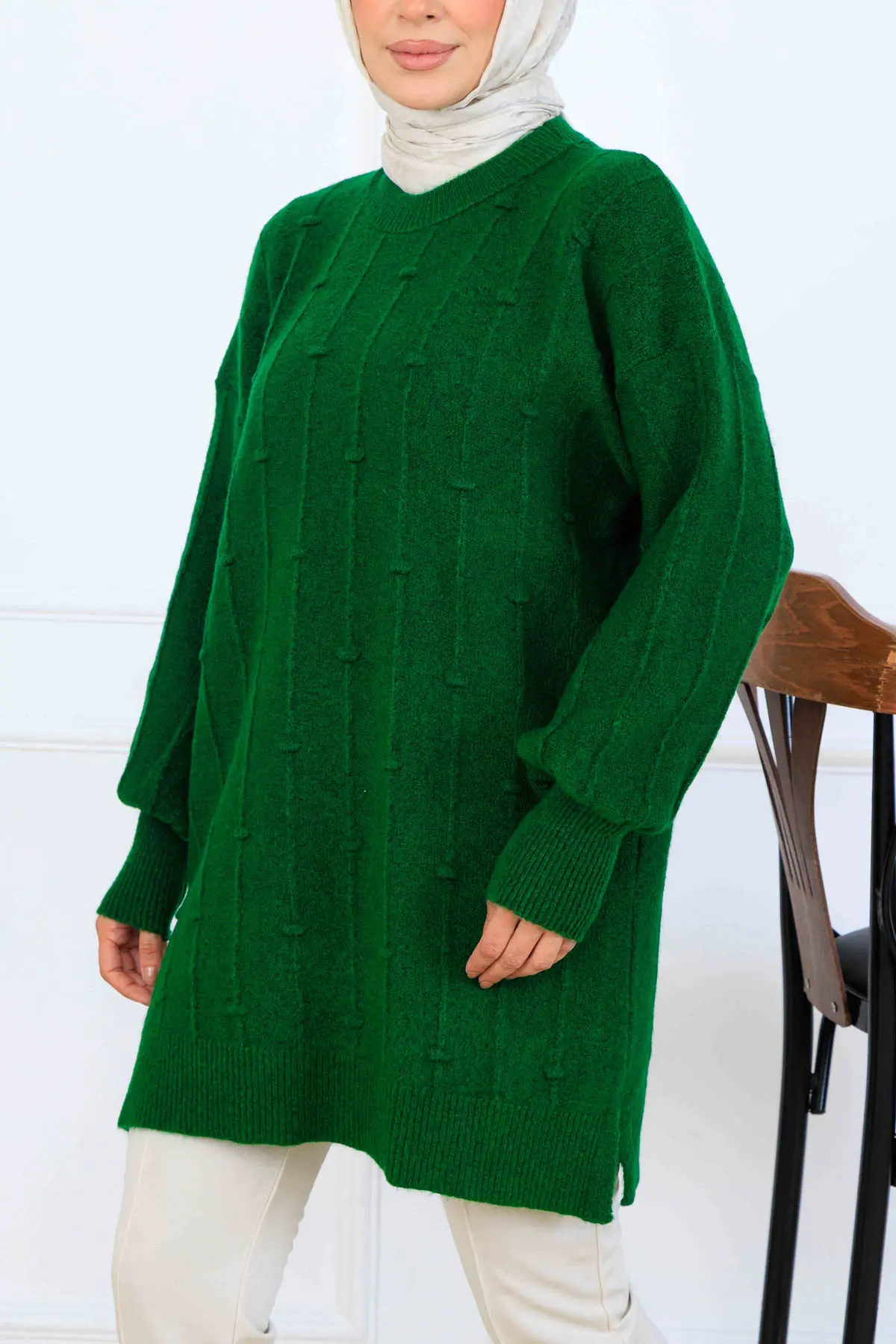 Desenli Triko Tunik-detail