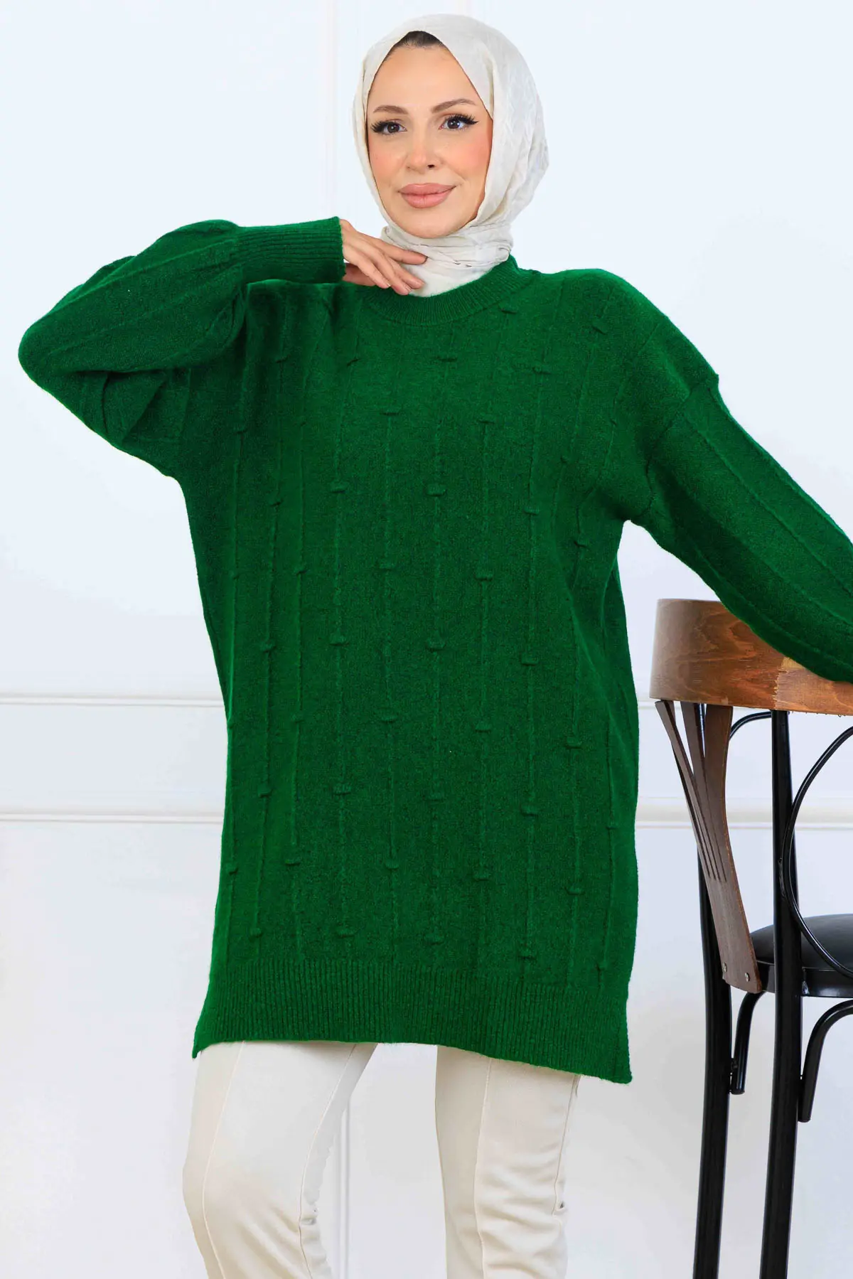 Desenli Triko Tunik-detail