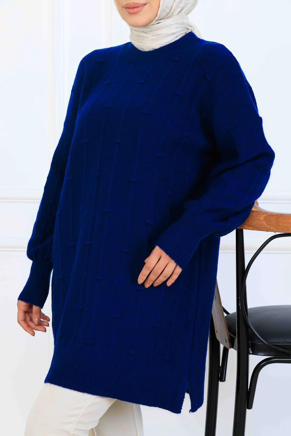 Desenli Triko Tunik-detail