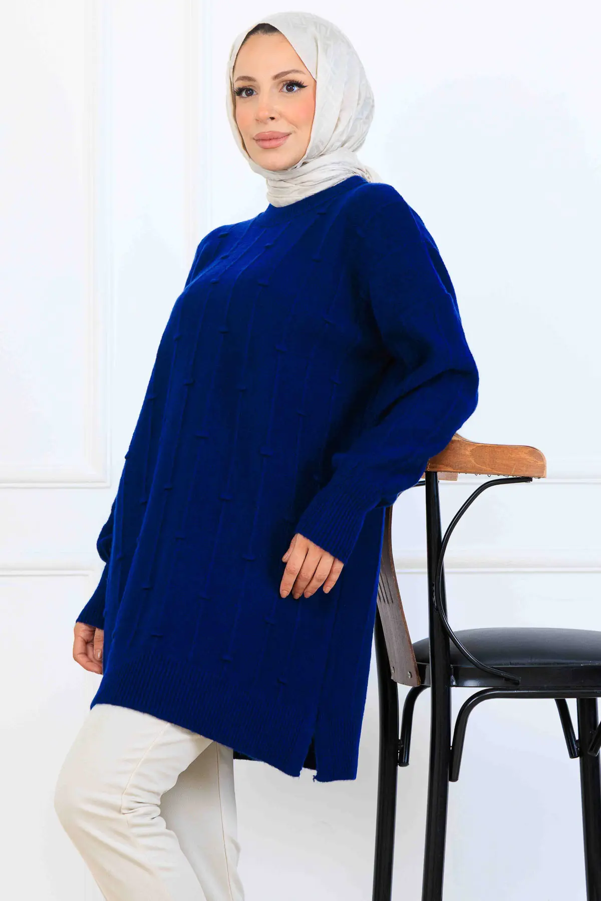 Desenli Triko Tunik-detail