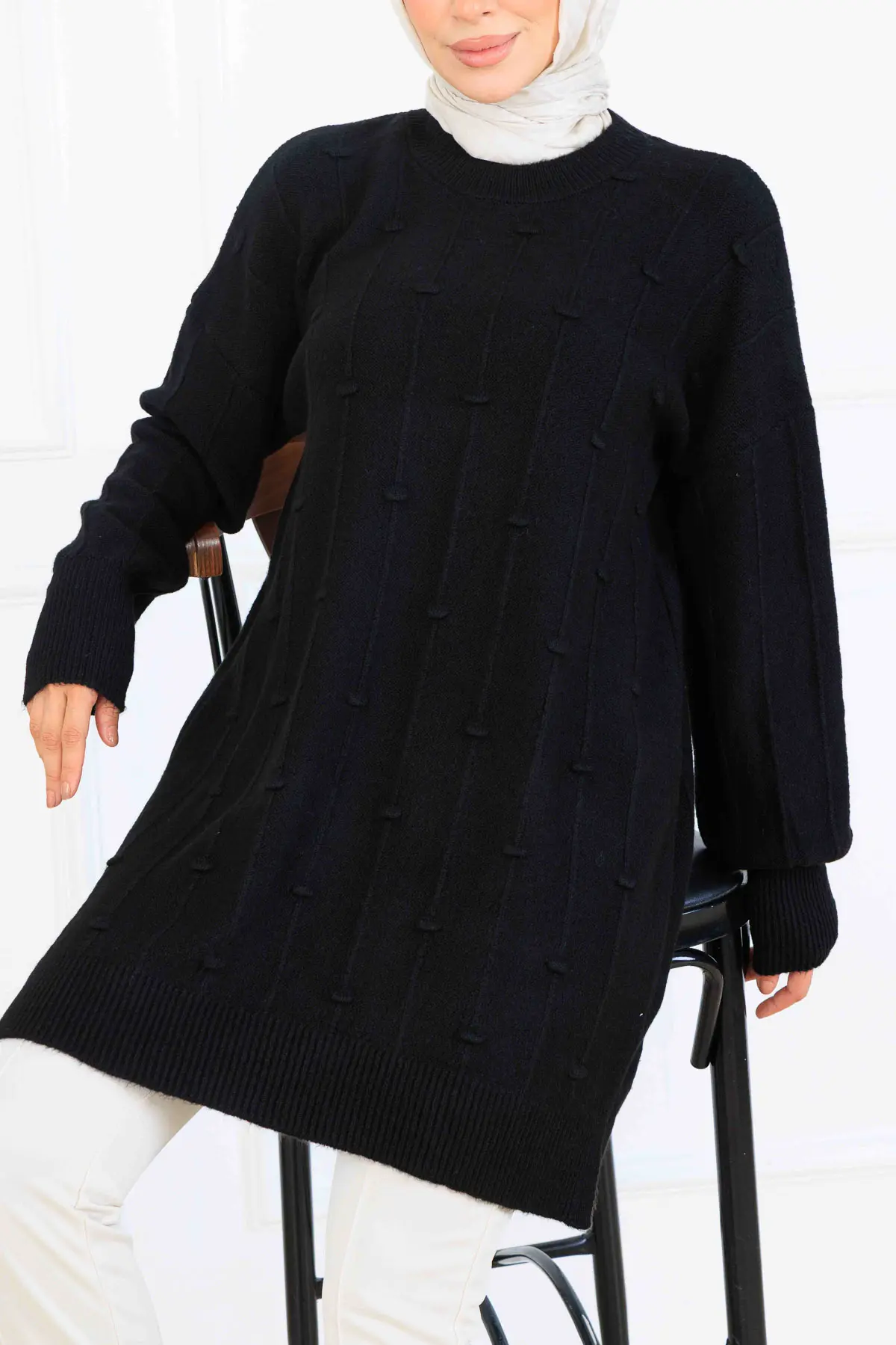 Desenli Triko Tunik-detail