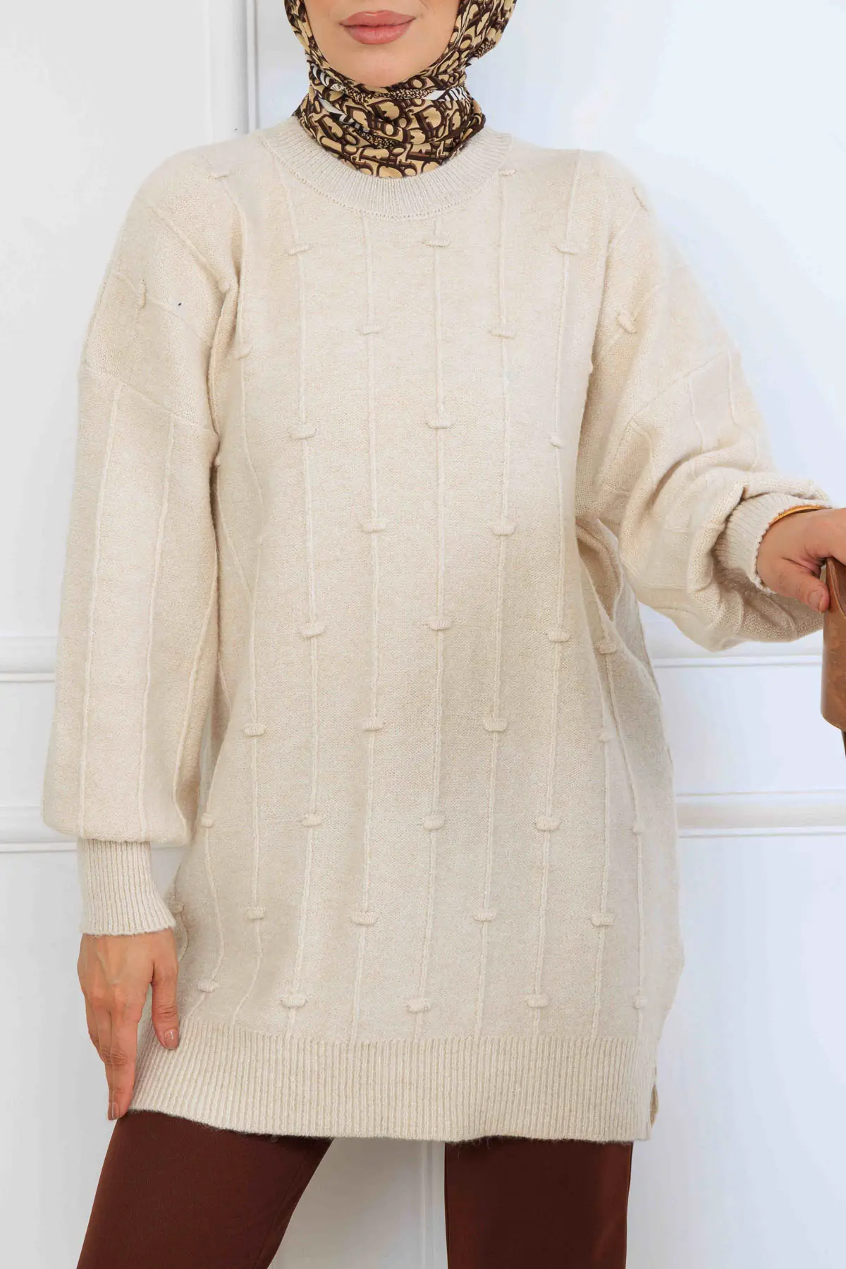 Desenli Triko Tunik-detail