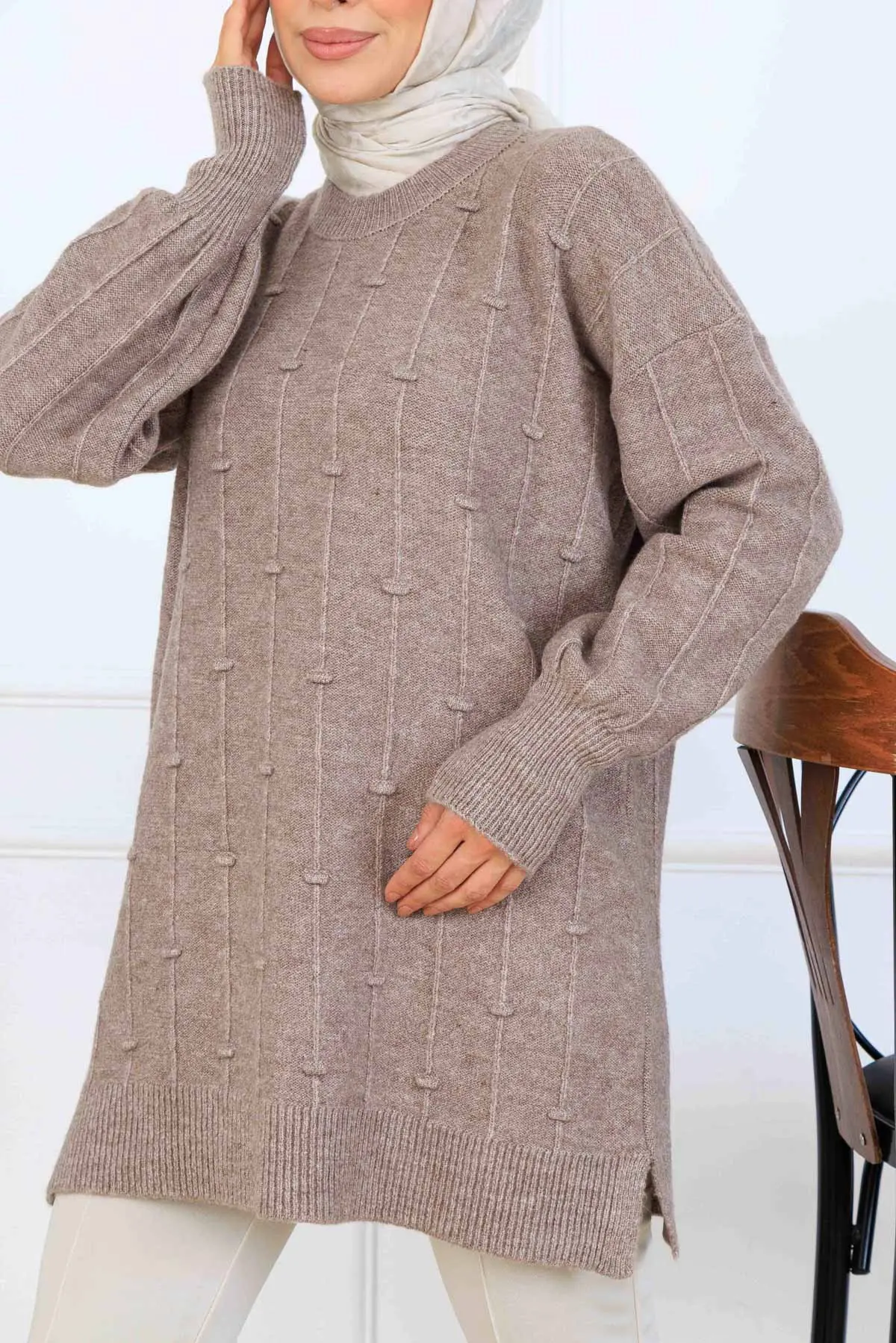 Desenli Triko Tunik-detail