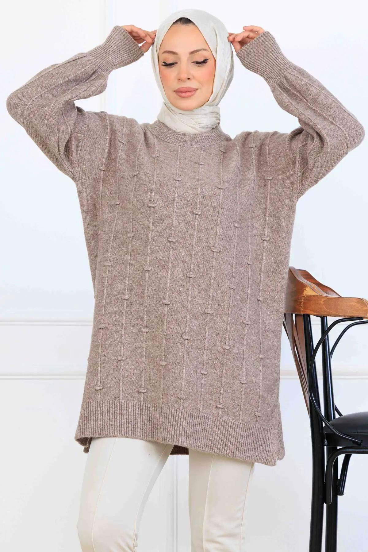 Desenli Triko Tunik-detail