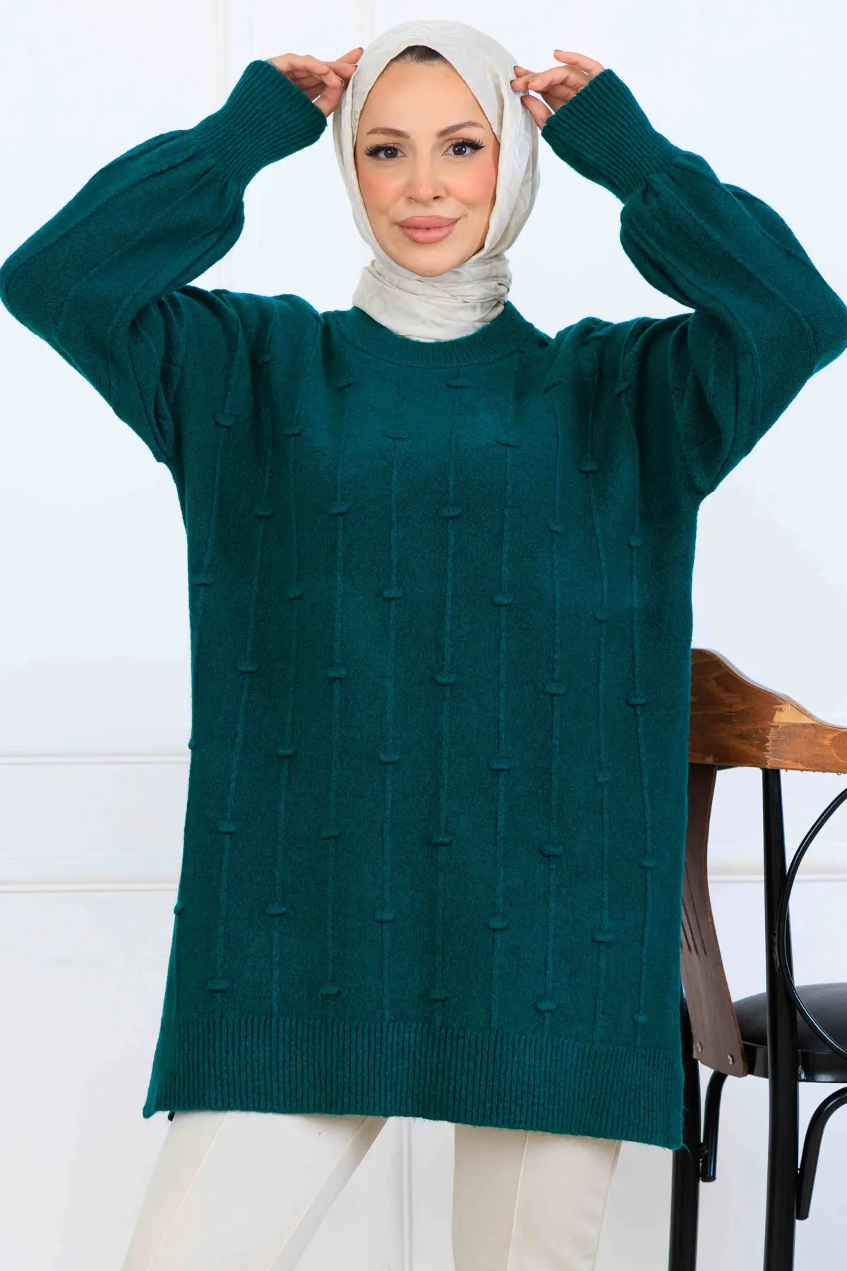 Desenli Triko Tunik-detail