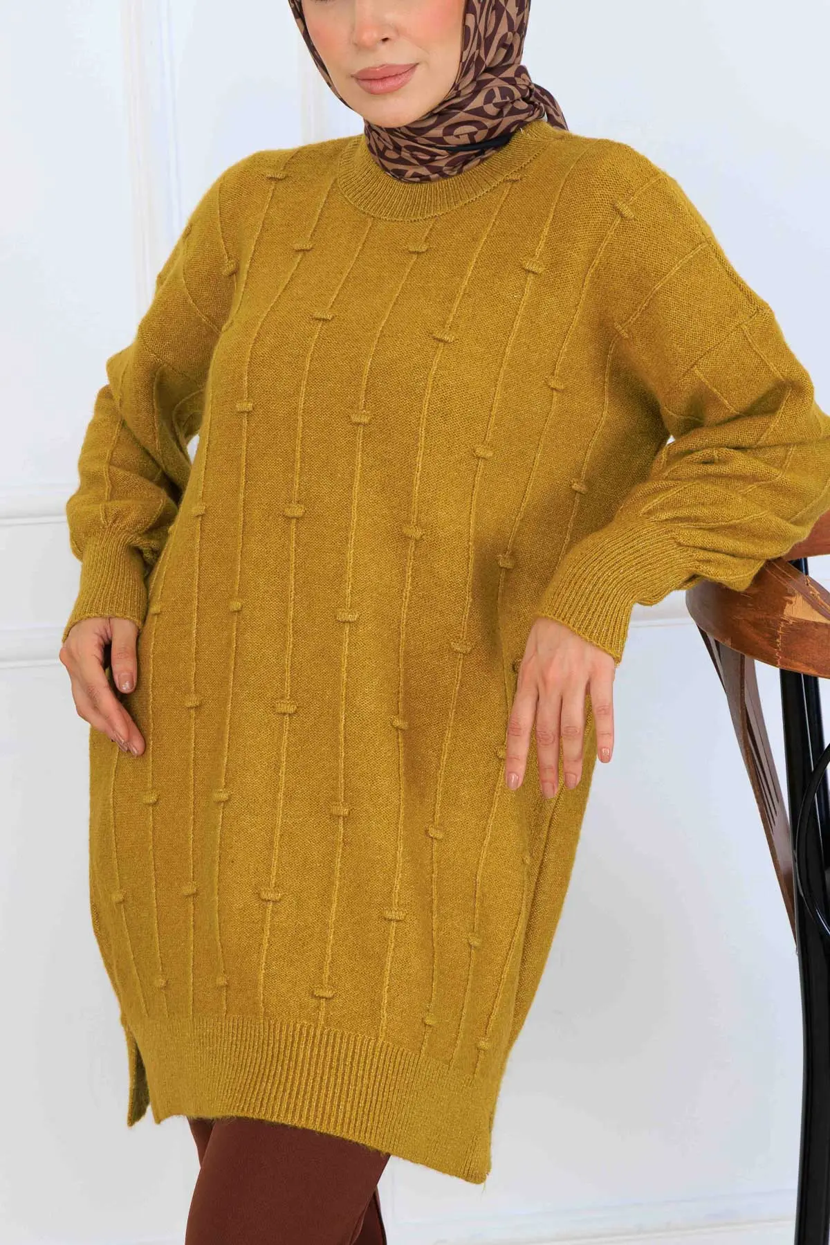 Desenli Triko Tunik-detail