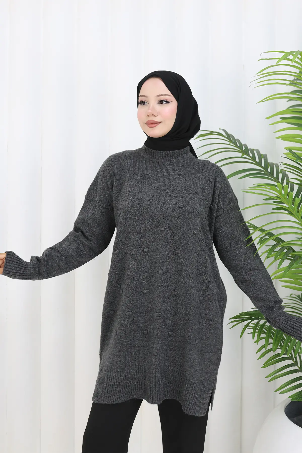 Desenli Triko Tunik-detail