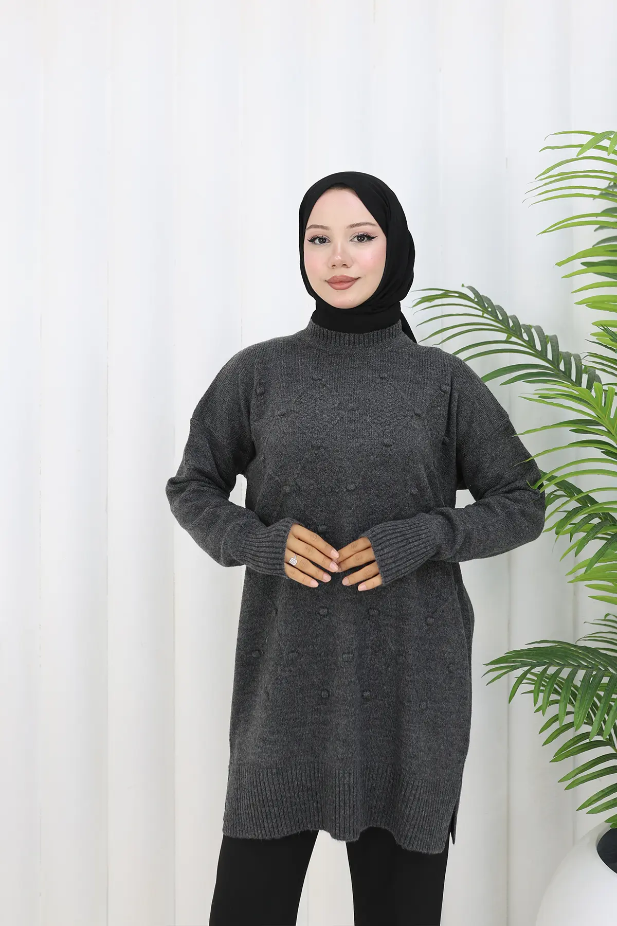 Desenli Triko Tunik-detail