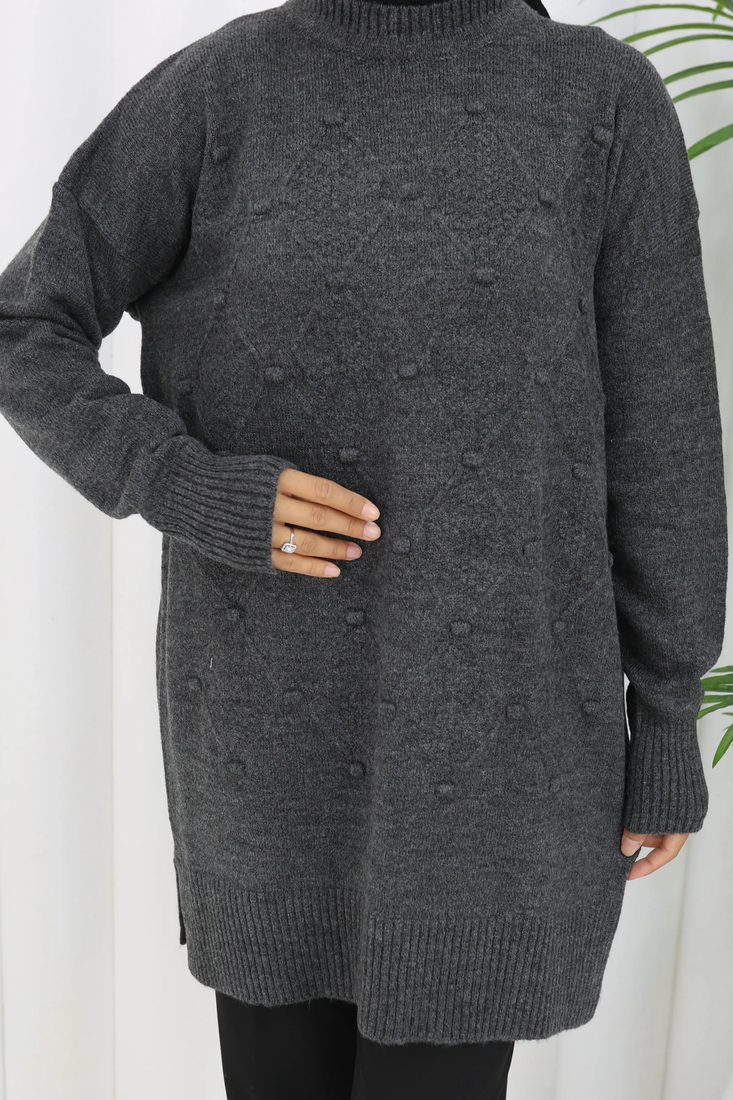 Desenli Triko Tunik-detail