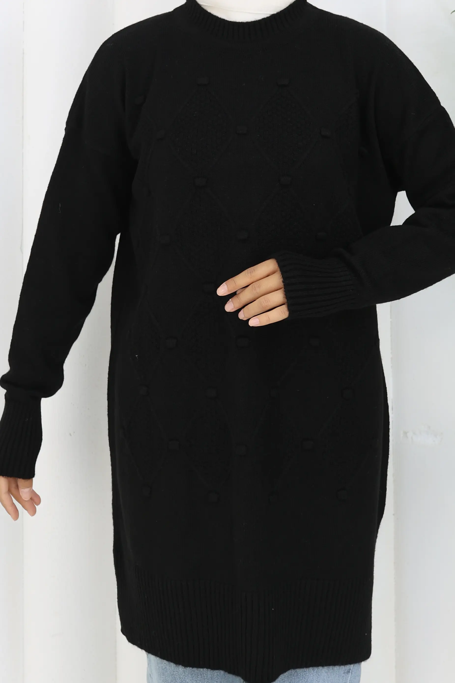 Desenli Triko Tunik-detail