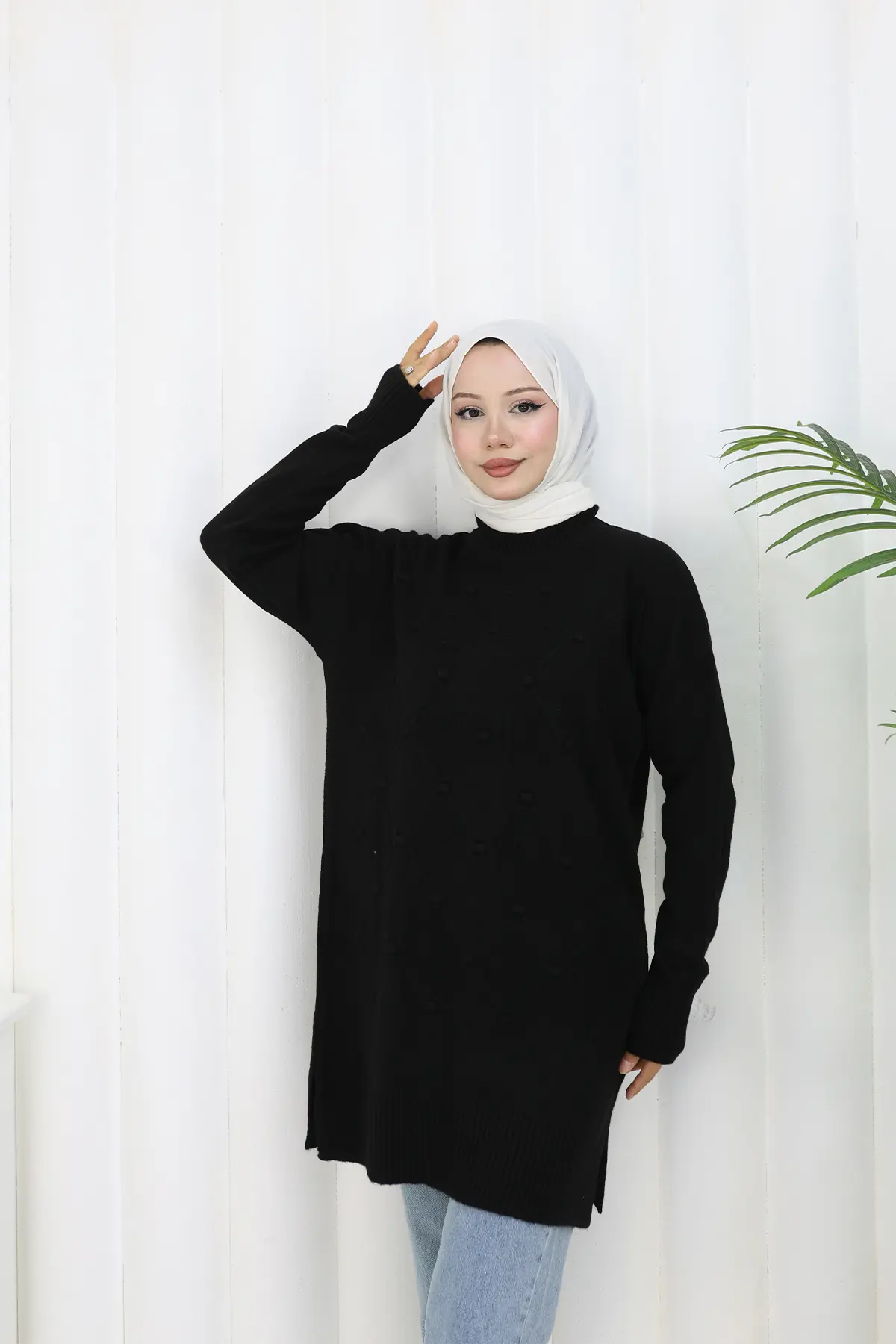 Desenli Triko Tunik-detail