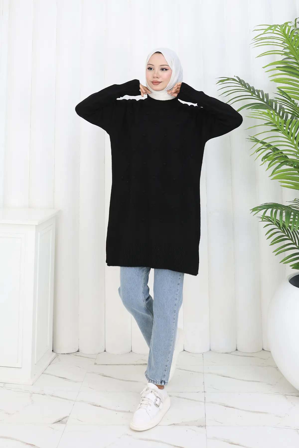 Desenli Triko Tunik-detail