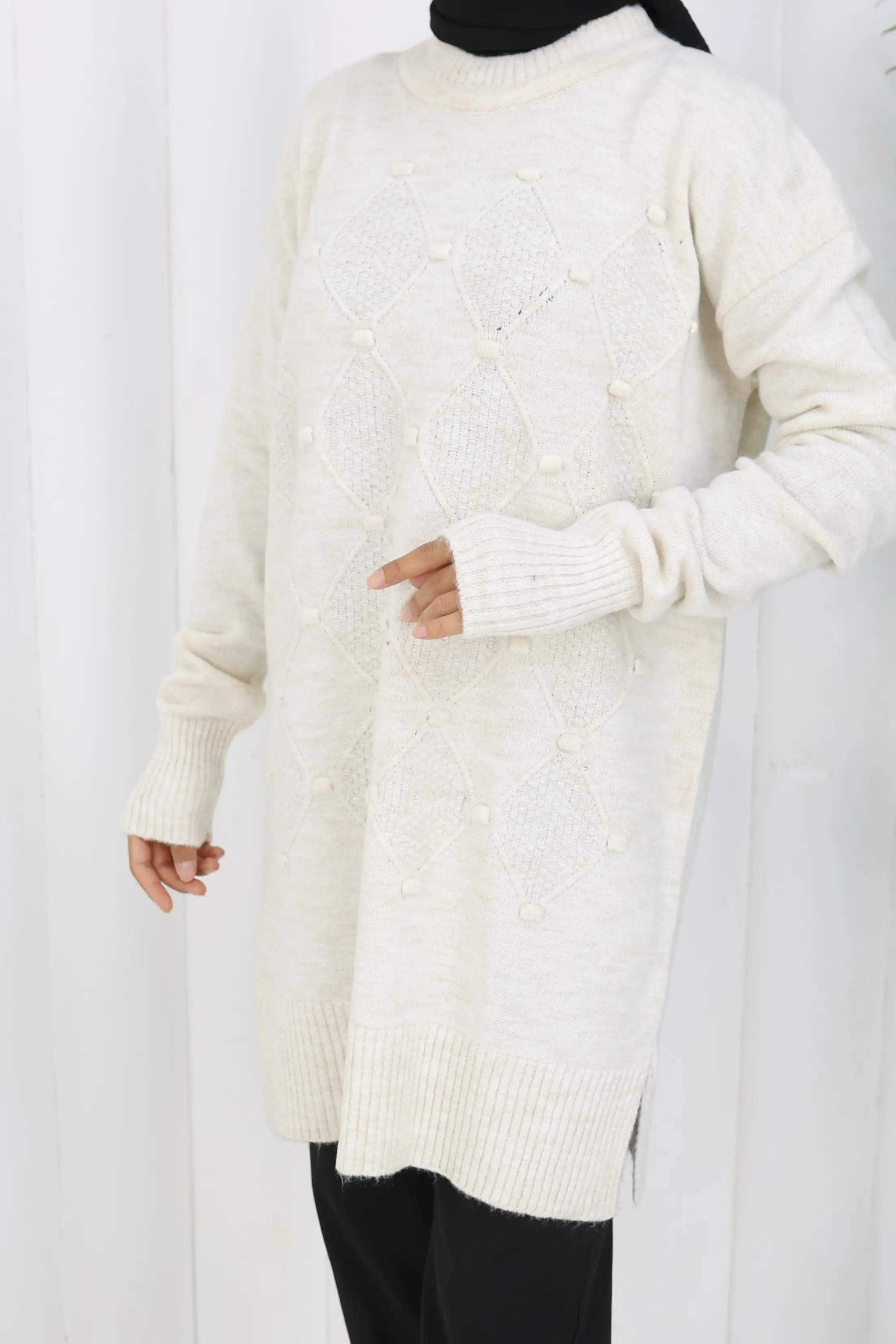 Desenli Triko Tunik-detail